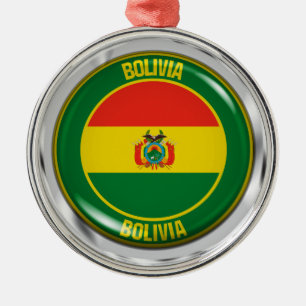 Bolivia Round Emblem Metal Ornament