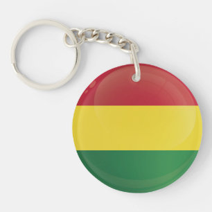 Bolivia  Round Icon Flag  Keychain