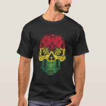 Bolivia Skull And Roses Flag