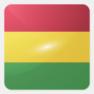 Bolivia square glossy flag sticker
