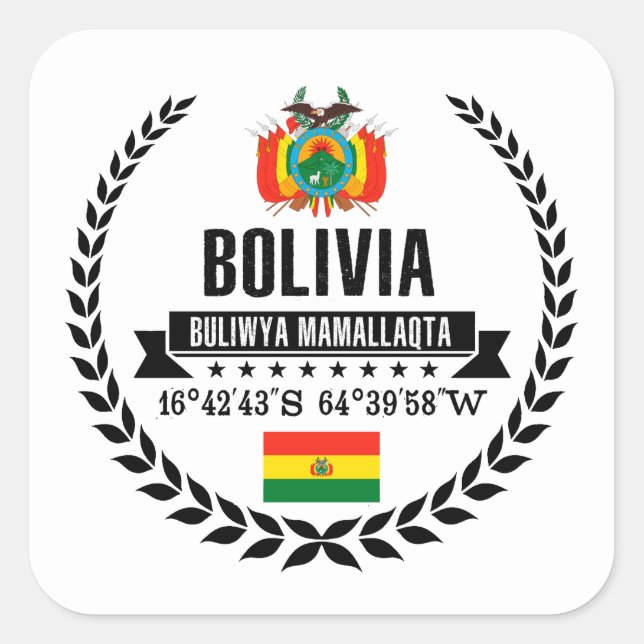 Bolivia Square Sticker (Front)