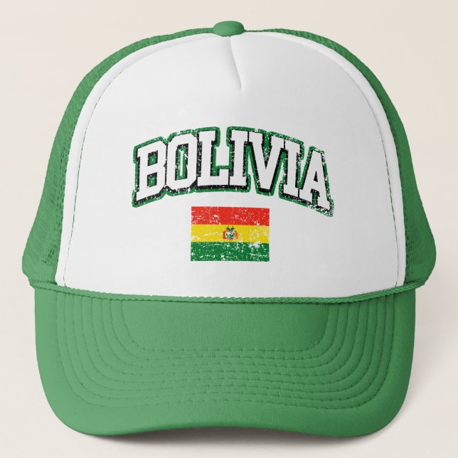 Bolivia Vintage Flag Trucker Hat (Front)