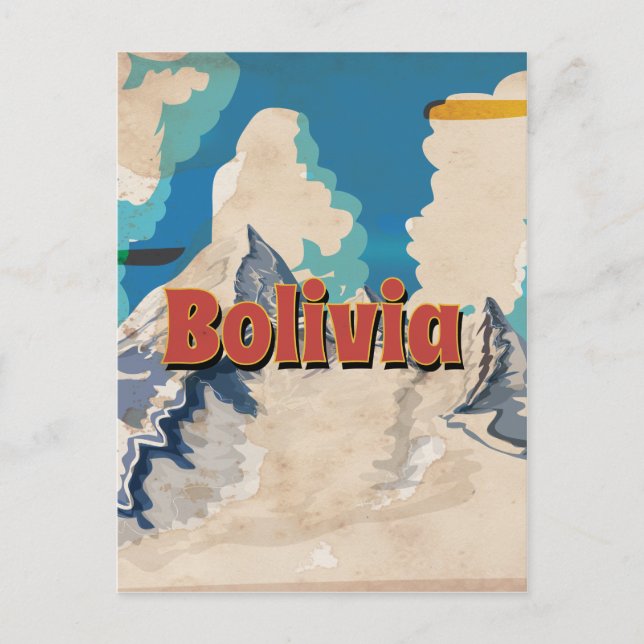 Bolivia Vintage Travel Poster Postcard (Front)