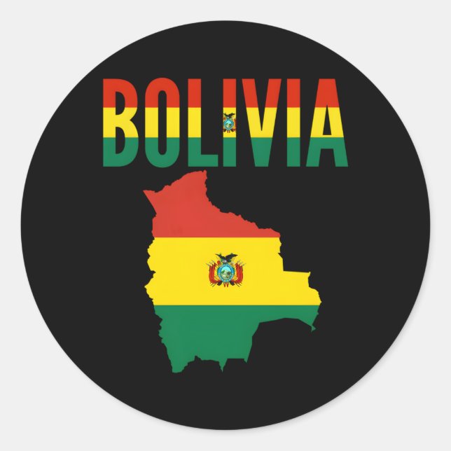 Bolivian Bolivia Country Map Flag Classic Round Sticker (Front)