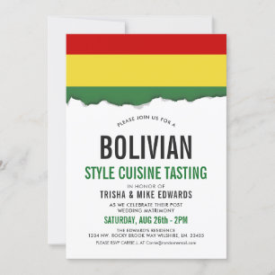 Bolivian Cuisine   Party Flag White Invite