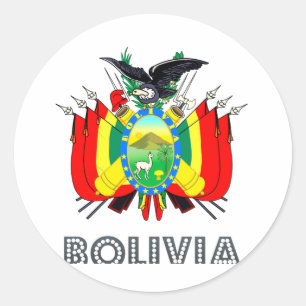Bolivian Emblem Classic Round Sticker