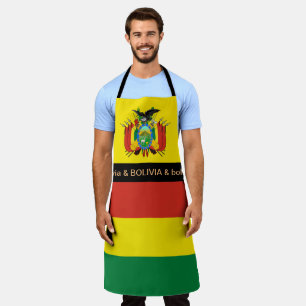 Bolivian Flag Apron, Bolivia Chefs kitchen Apron