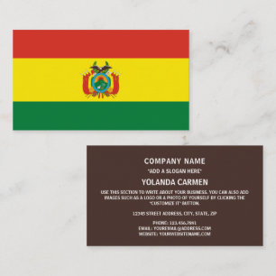 Bolivian Flag, Flag of Bolivia Business Card