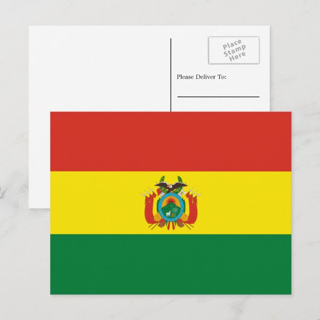 Bolivian Flag, Flag of Bolivia Postcard (Front/Back)