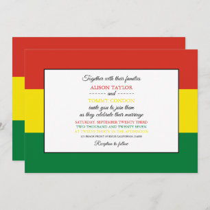 Bolivian Flag, Flag of Bolivia Wedding Invitation