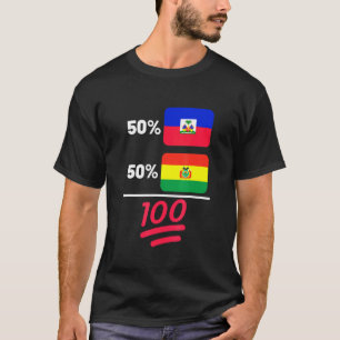 Bolivian Plus Haitian Mix Flag Heritage T-Shirt