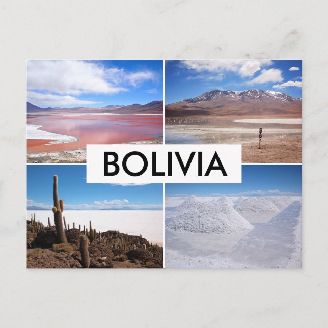 Bolivie Cartes postales de collage Salar de Uyuni (Devant)