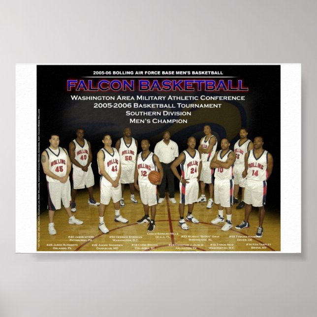 Bolling AFB Basketball Team Poster (Front)