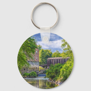 Bollinger Mill And Burfordville Covered Bridge Keychain