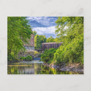 Bollinger Mill And Burfordville Covered Bridge Postcard