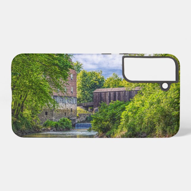 Bollinger Mill And Burfordville Covered Bridge Samsung Galaxy S22+ Case (Back Horizontal)