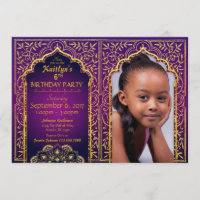 Bollywood Arabian Nights Birthday Invitation Card
