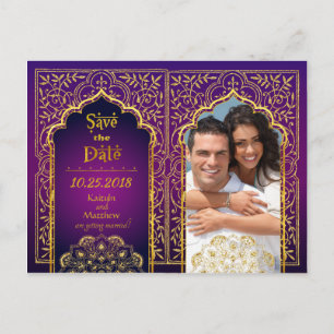 Bollywood Arabian Nights Save the Date Announcement Postcard