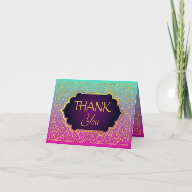 Bollywood Arabian Nights Thank You Note Card (Front)
