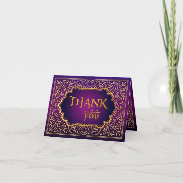Bollywood Arabian Nights Thank You Note Card (Front)