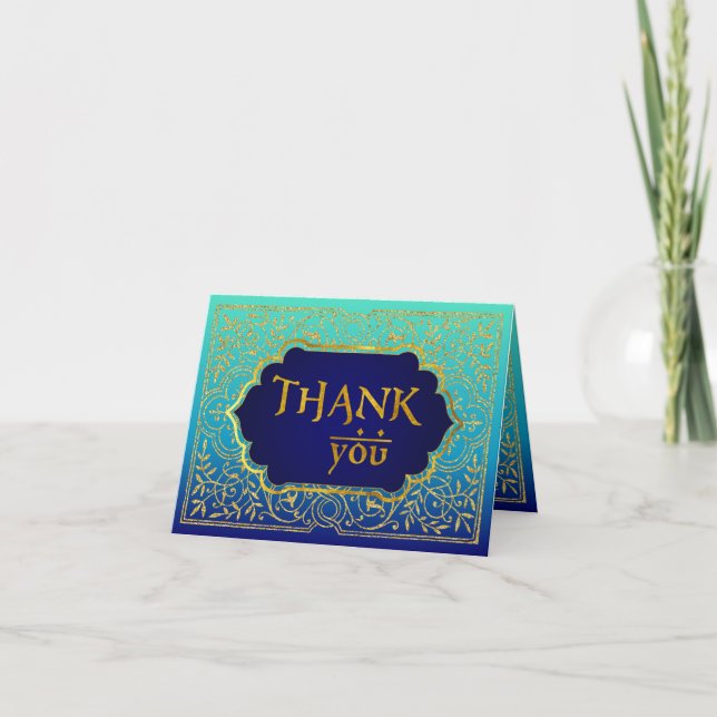 Bollywood Arabian Nights Thank You Note Card (Front)