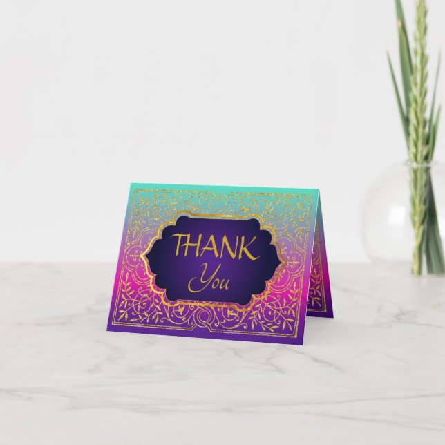 Bollywood Arabian Nights Thank You Note Card (Front)