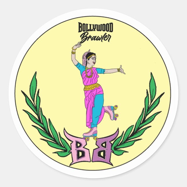 Bollywood Brawler - Derby Girl Classic Round Sticker (Front)