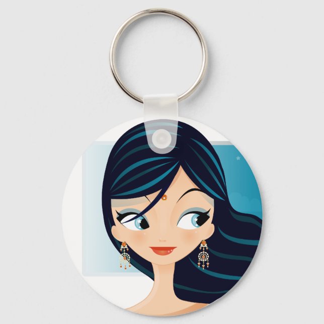 Bollywood Girl Keychain (Front)