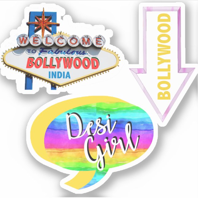 Bollywood Indian Film Colourful Fun Desi Girl (Front)