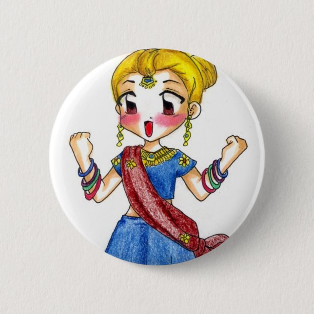 Bollywood - Lorca 2 Inch Round Button (Front)