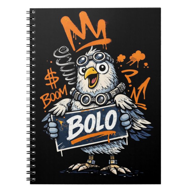 Bolo Graffiti Bird Spiral Notebook (Front)