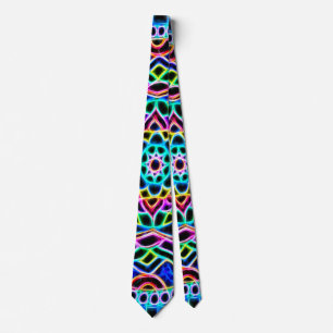 BOLO Men's Neon Fractal Satin Power Tie