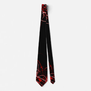 BOLO Men's Red Abstract Satin Tie