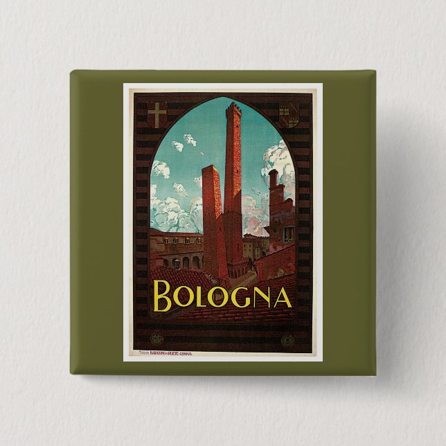 Bologna 2 Inch Square Button (Front)