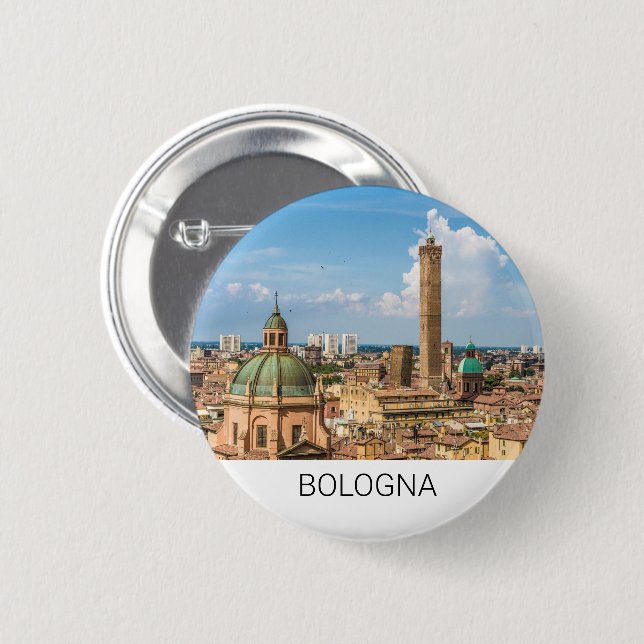 Bologna Emilia-Romagna Italy Panorama Souvenir 2 Inch Round Button (Front & Back)
