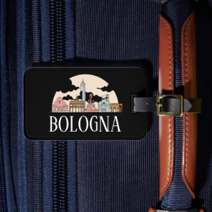 Bologna Italy City Silhouette Vintage Travel Luggage Tag