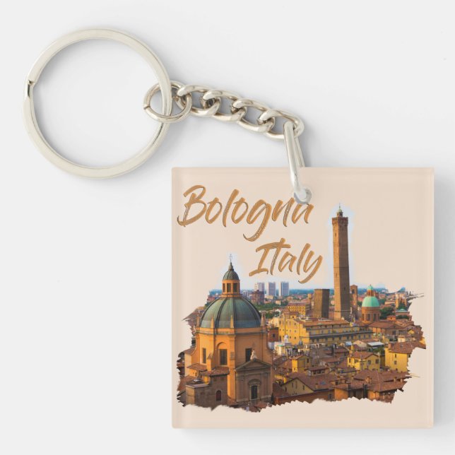 Bologna Italy: Historical Centre Keychain (Front)