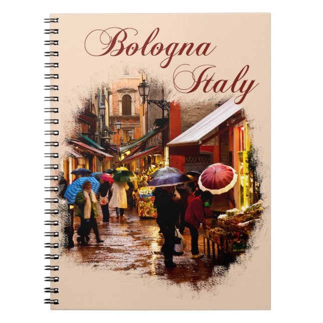 Bologna, Italy: Shopping in the Rain Notebook (Front)