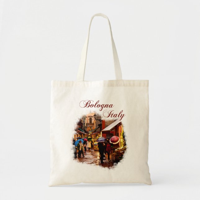 Bologna, Italy: Shopping in the Rain Tote Bag (Front)