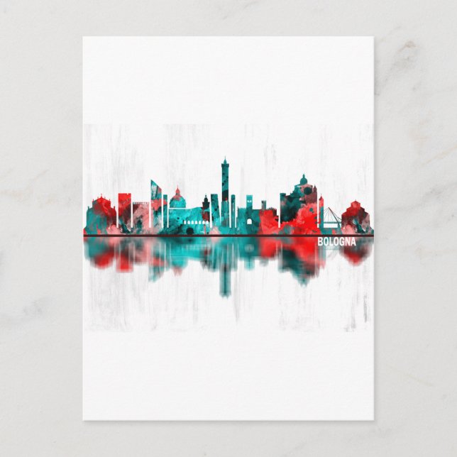 Bologna Italy Skyline Invitation Postcard (Front)