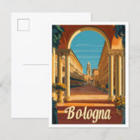 Bologna Italy Vintage Travel Illustration