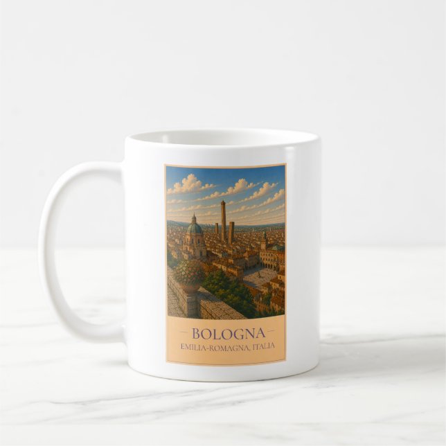 Bologna, Italy – Vintage Travel Mug (Left)