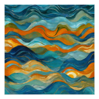 "Bolonia" Blue Green Orange Waves