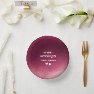 Bols En Carton 40 ans Anniversaire Aquarelle Mariage Ruby