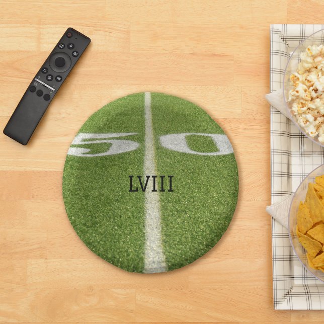 Bols En Carton 50 Yard Line Green Football Field (50 yard line paper bowl )
