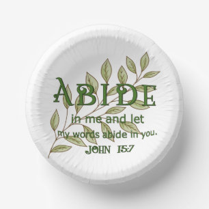Bols En Carton Abide In Me Christian Paper Bowls