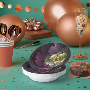 Bols En Carton Abstrait Purpur moderne Khaki Gris Fleur fractale 