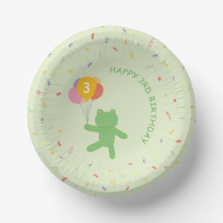 Bols En Carton Adorable Frog Holding Balloon Birthday Paper Bowls