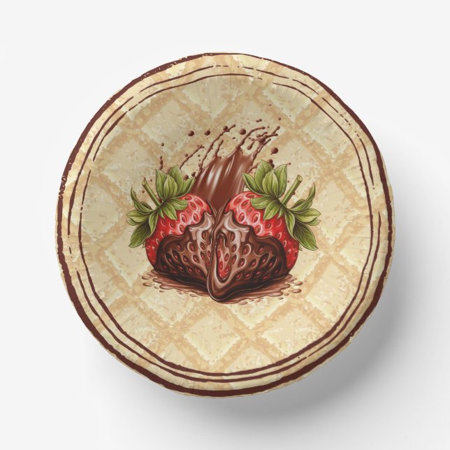 Bols En Carton Amateur de chocolat bol, fraise à trempette au cho (Recto)