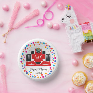 Bols En Carton Anniversaire Dinosaur race voiture garçon course r